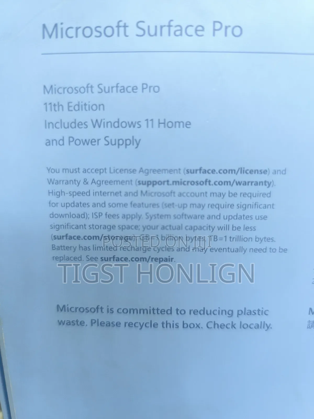 New Microsoft Surface Pro 11th Edition, a Copilot+ PC 16GB SSD 1T
