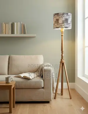 Wooden Tripod Floor Lamp