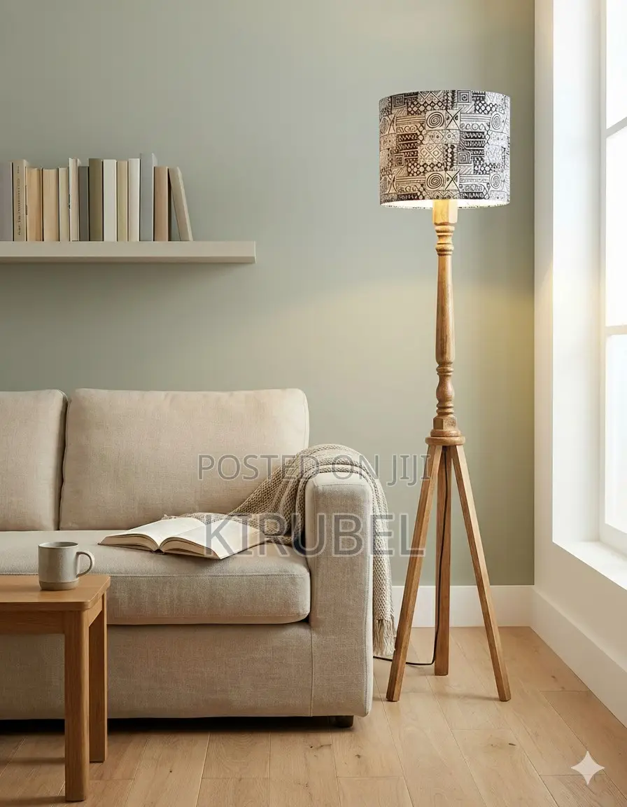 Wooden Tripod Floor Lamp