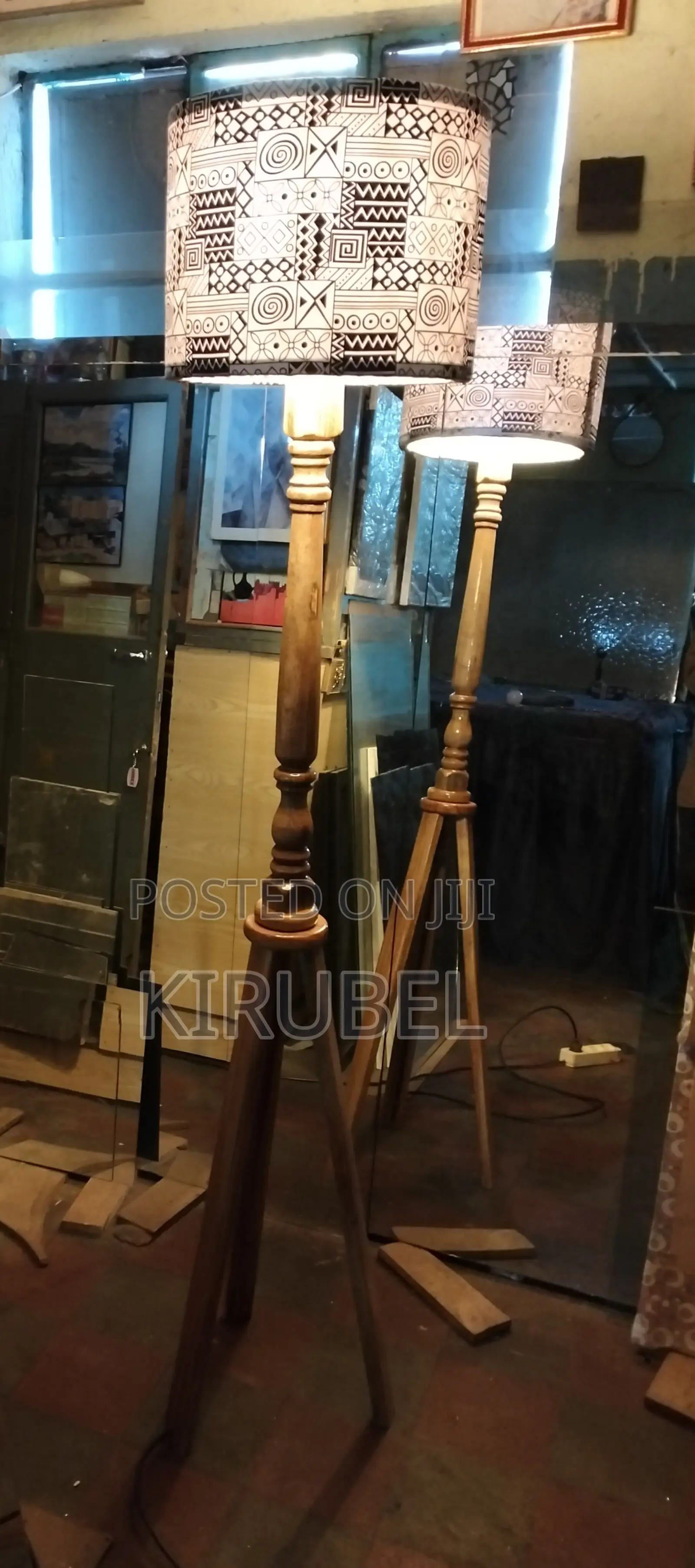 Wooden Tripod Floor Lamp