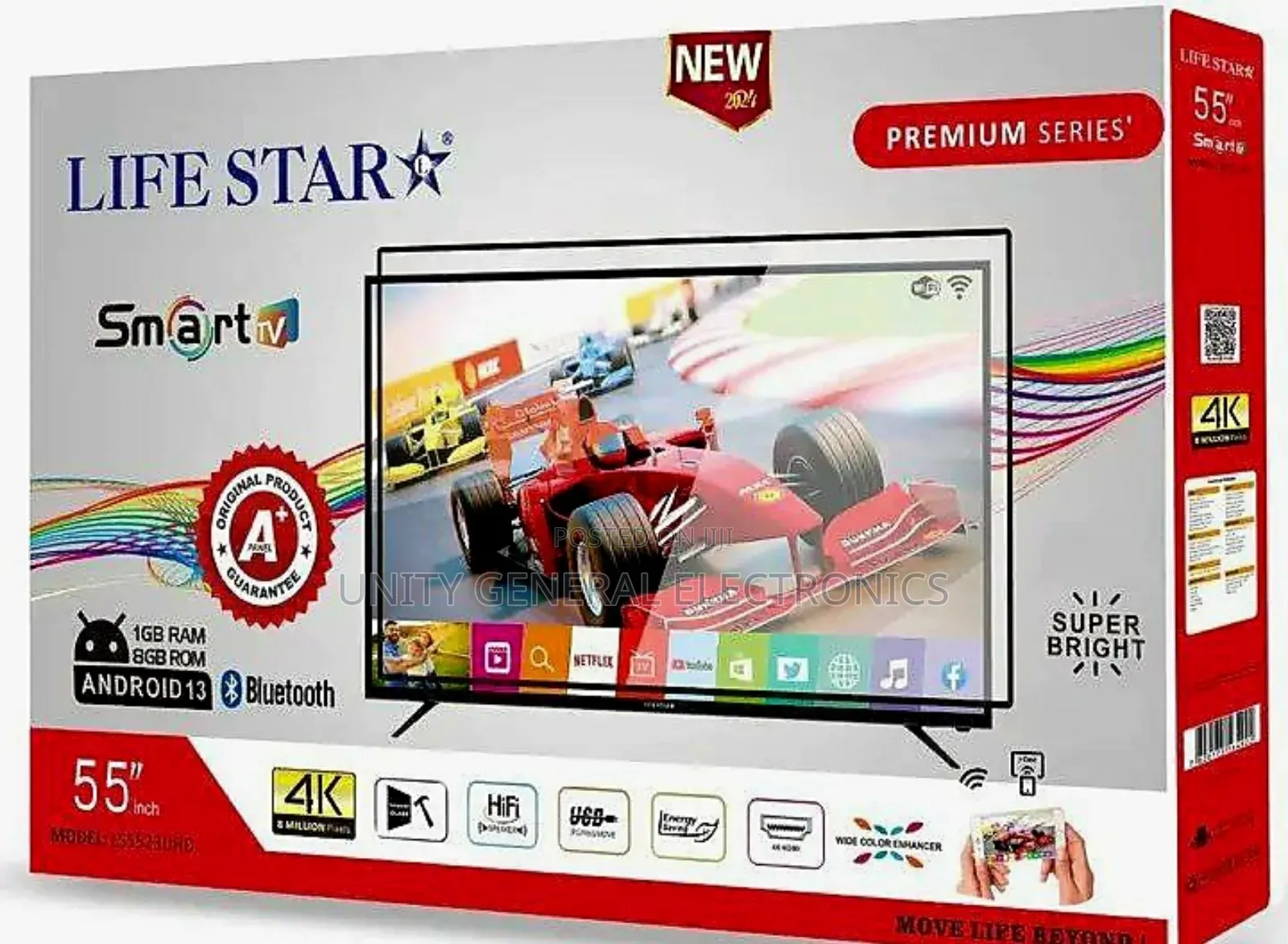 Life Star 55" Uhd Smart Tv New 2025
