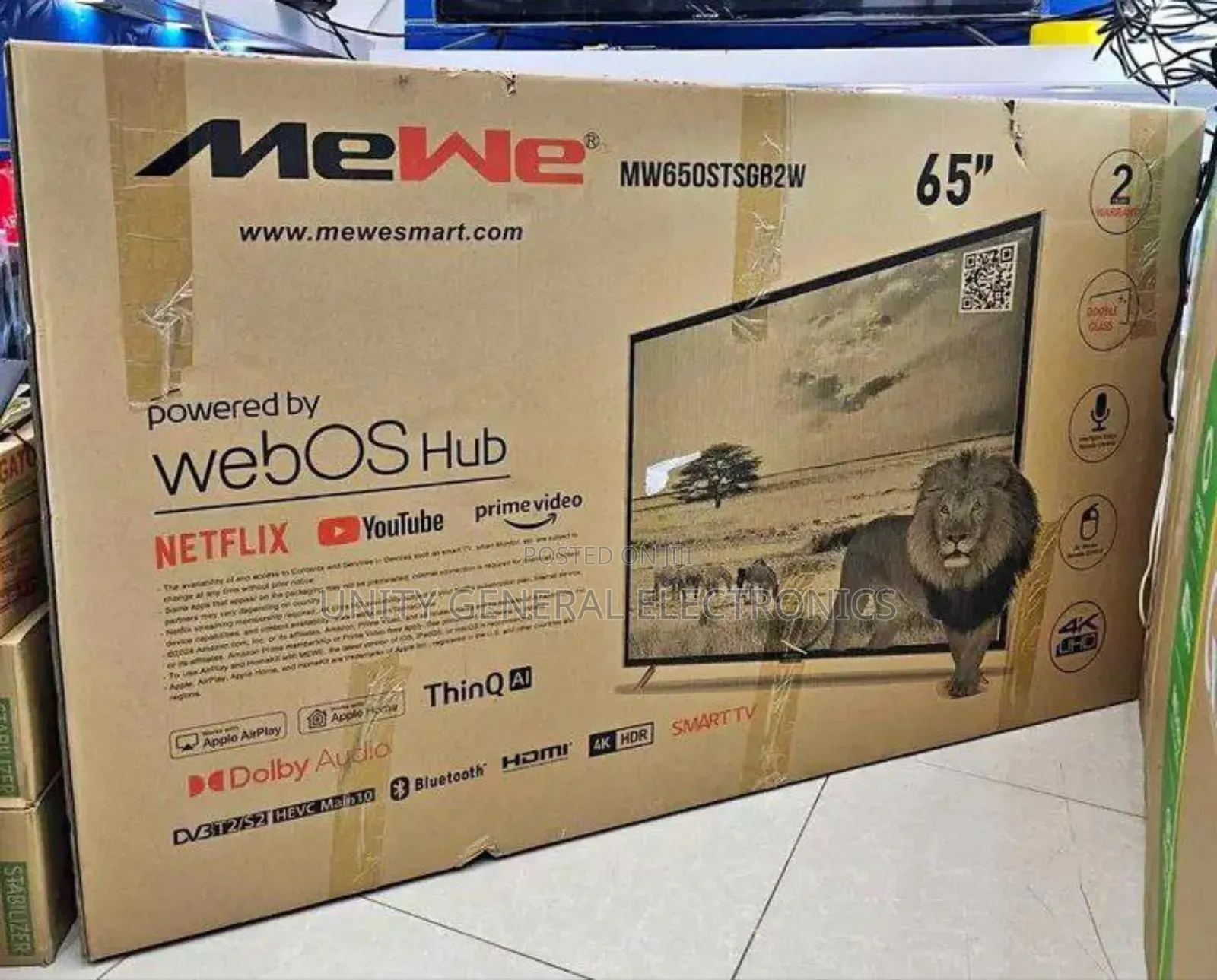 Mewe 65" Webos Hub Tv Free Delivery