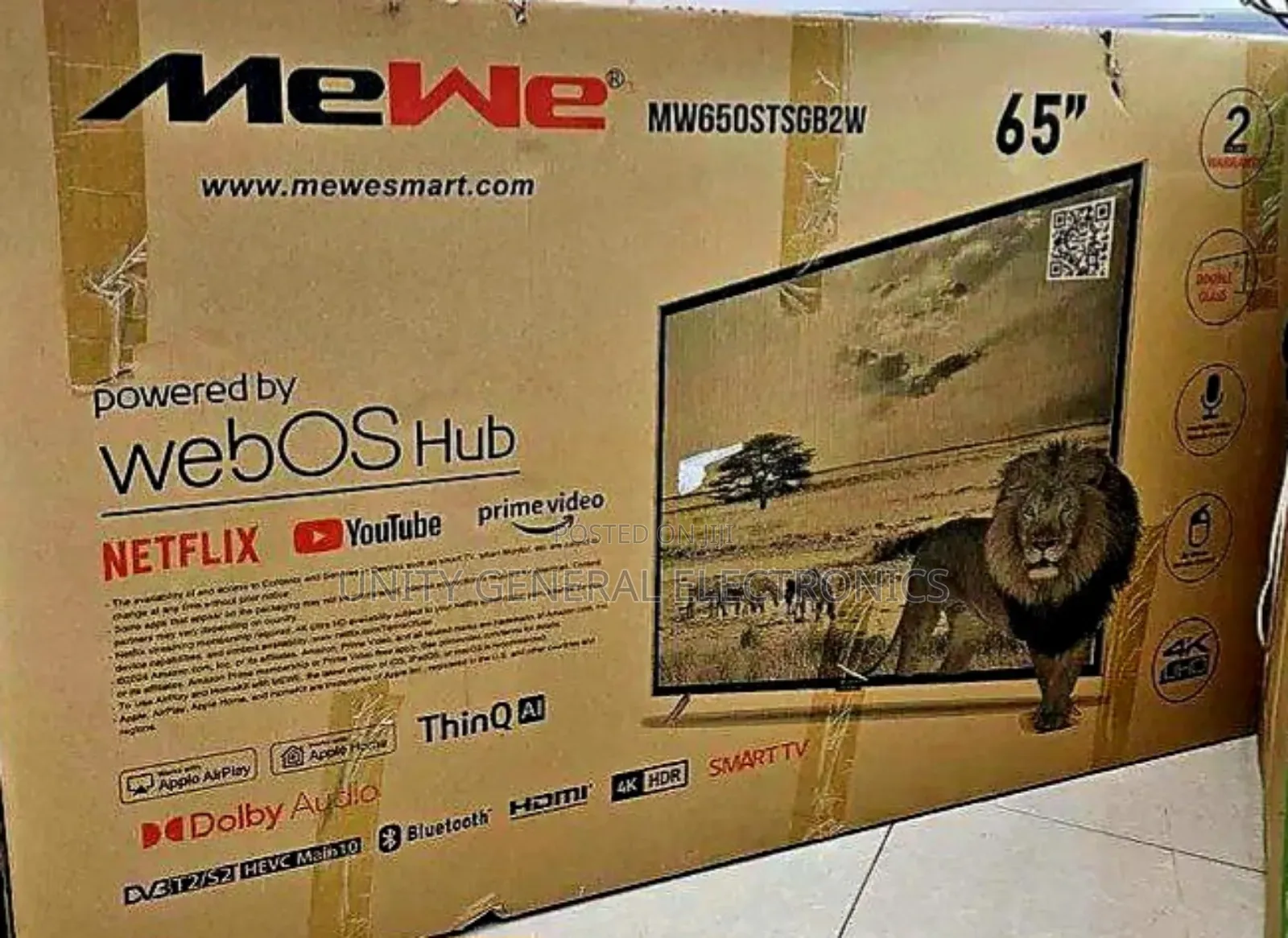 Mewe 65" Webos Hub Tv Free Delivery