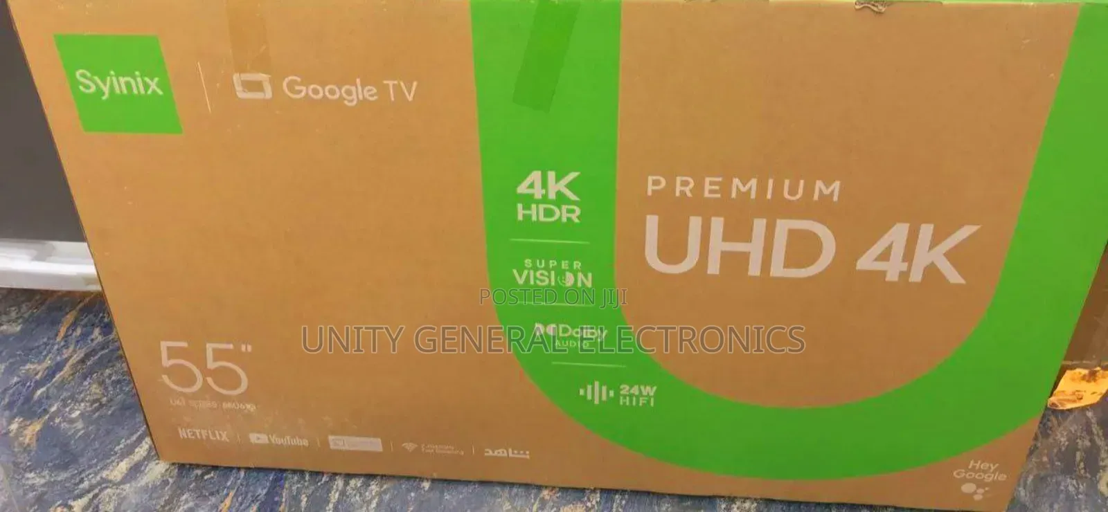 Syinix 55" Uhd Smart Google Tv New Model