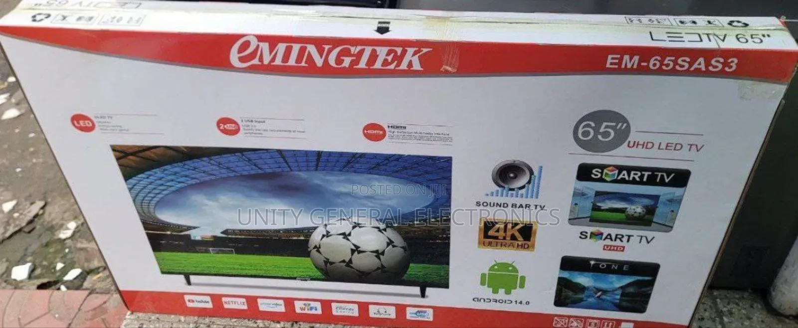E-Mingtek 65" Uhd Smart Tv Free Delivery