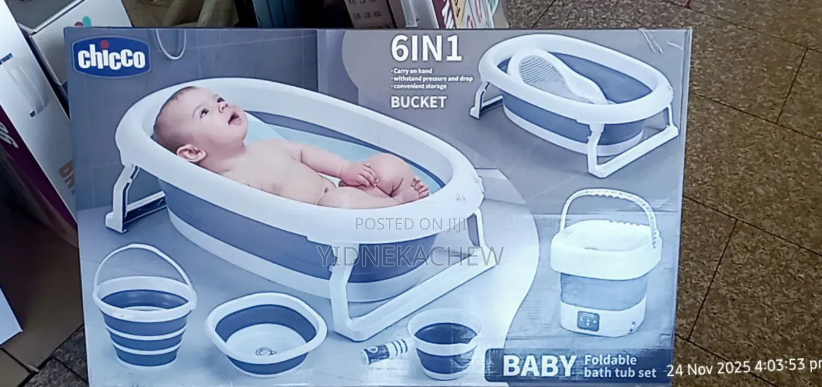 Baby Foldable Bath Tube Set(6in 1)