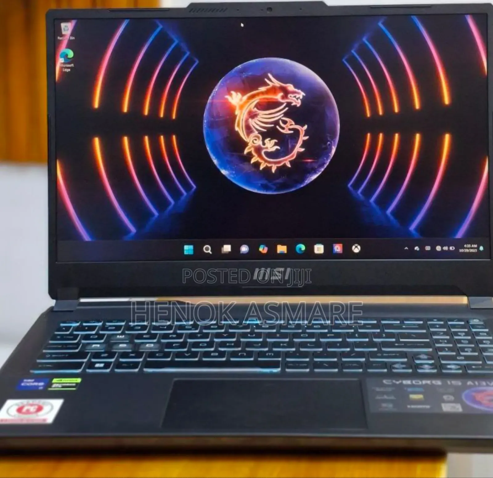 New Laptop MSI Cyborg 15 16GB Intel Core I7 SSD 512GB