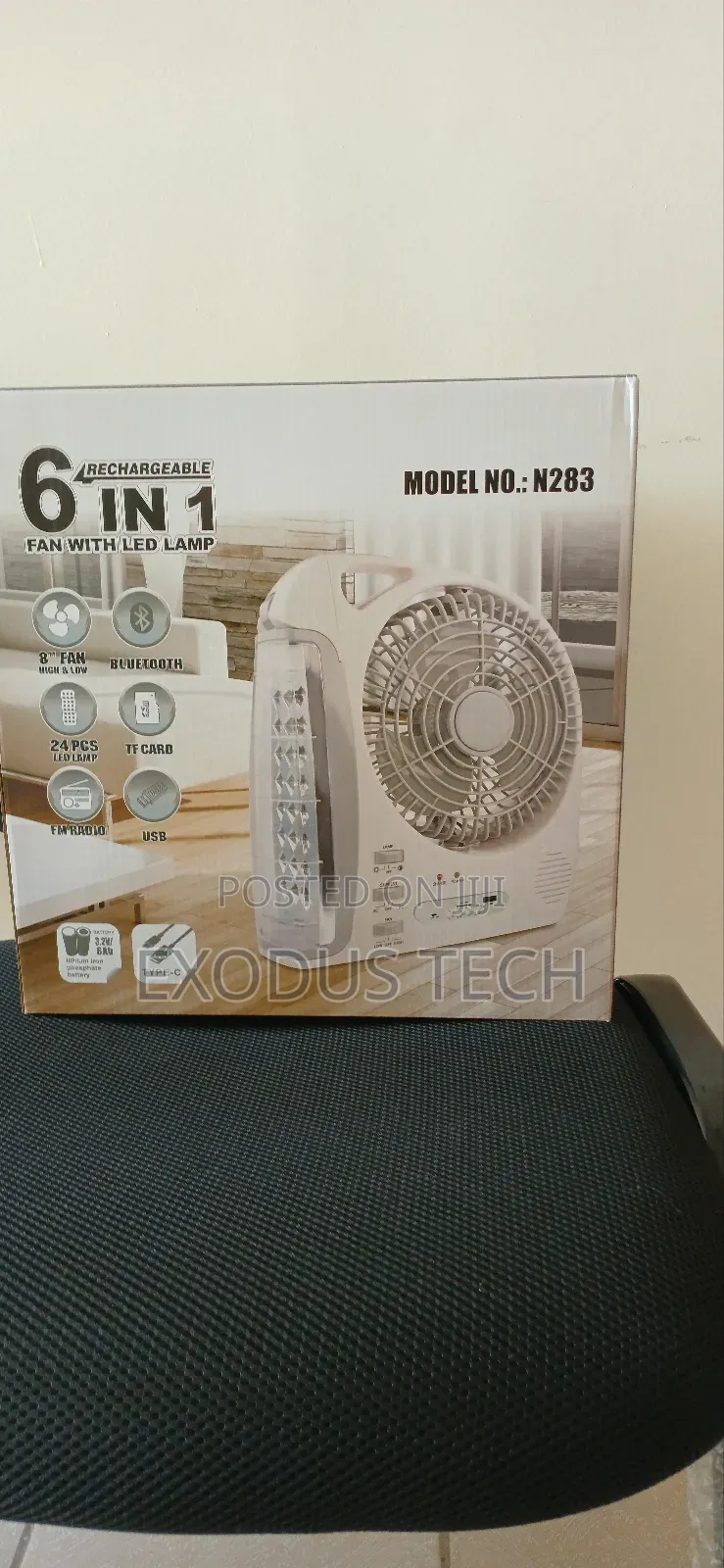 6 in One Fan, Light, Speaker(Bluetooth,Fm Radio,Usb), Power Bank