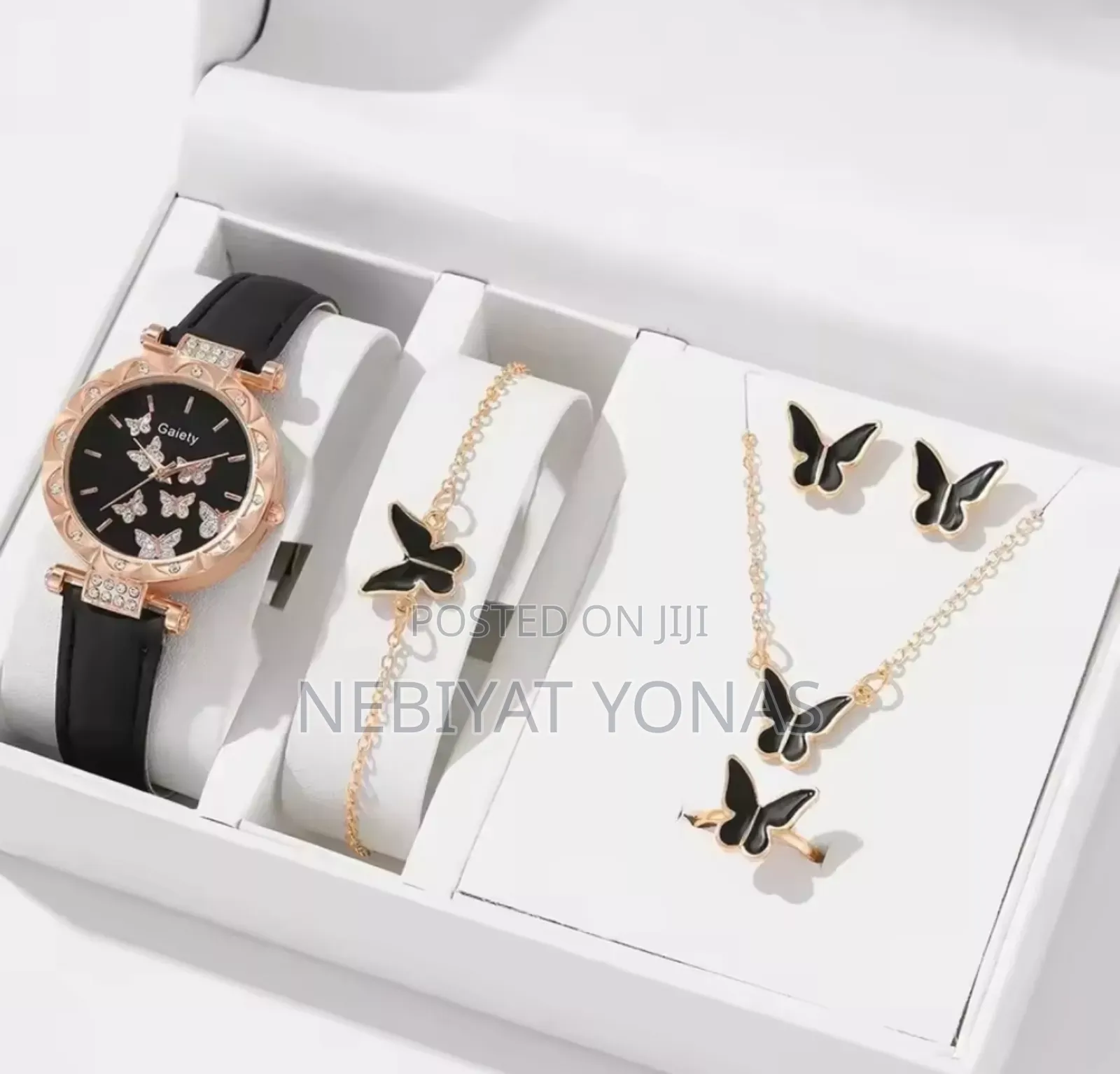 6/1pcs Set Women Watch Ring Necklace Earrings Bracelet Set Watches