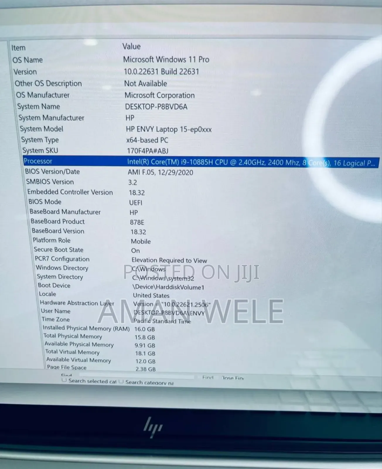 New Laptop HP Pavilion 15 16GB Intel Core I9 SSD 1T