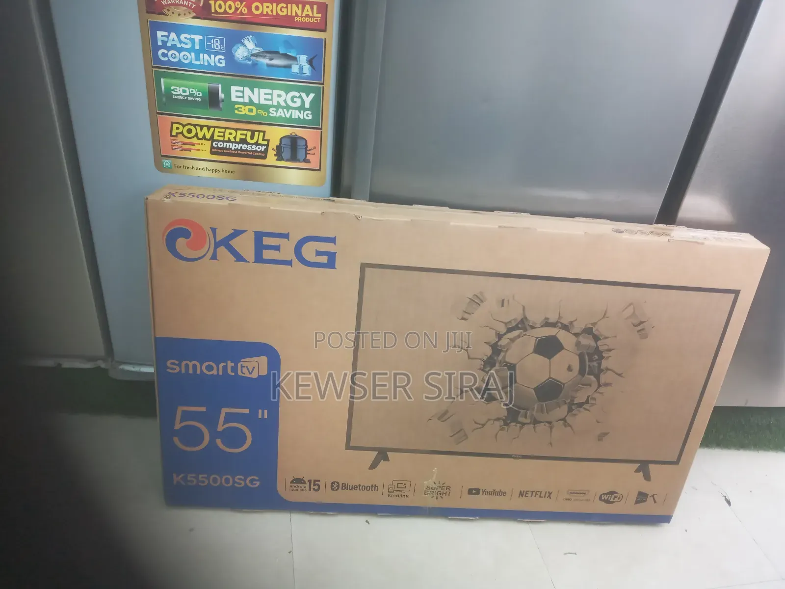 Keg Tv 55inch Smart Video Double Glass Android