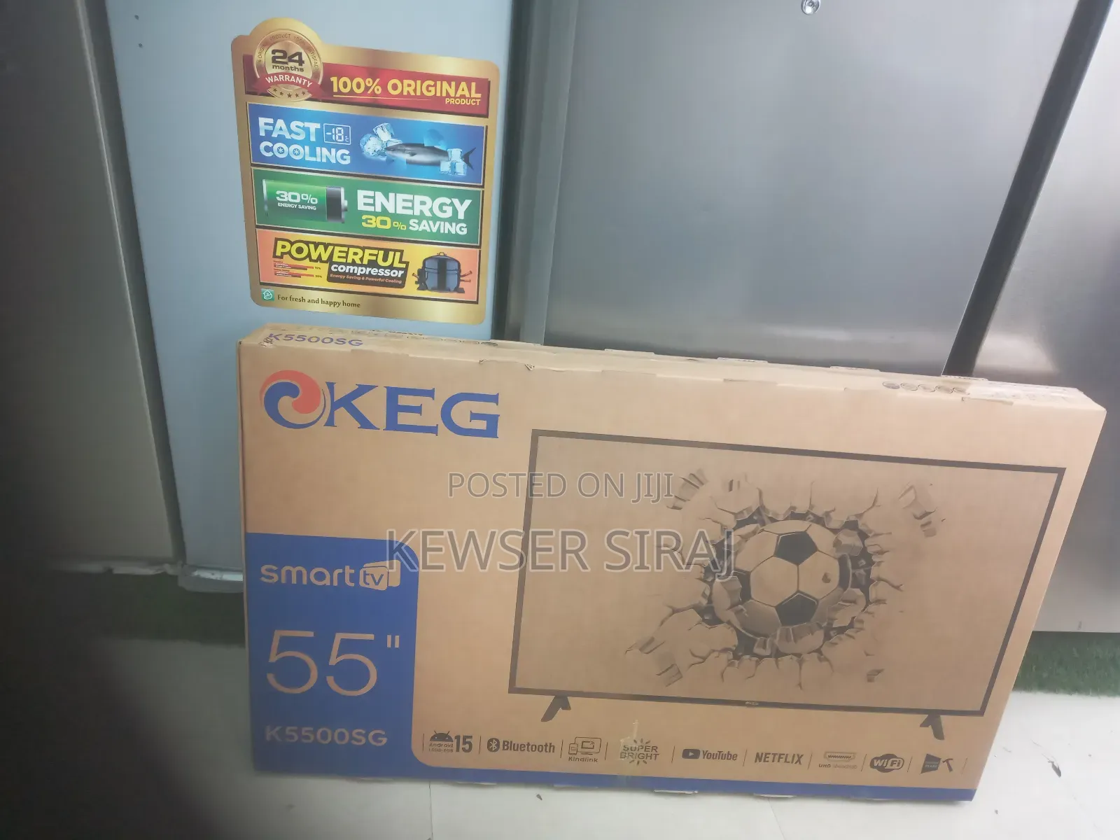 Keg Tv 55inch Smart Video Double Glass Android