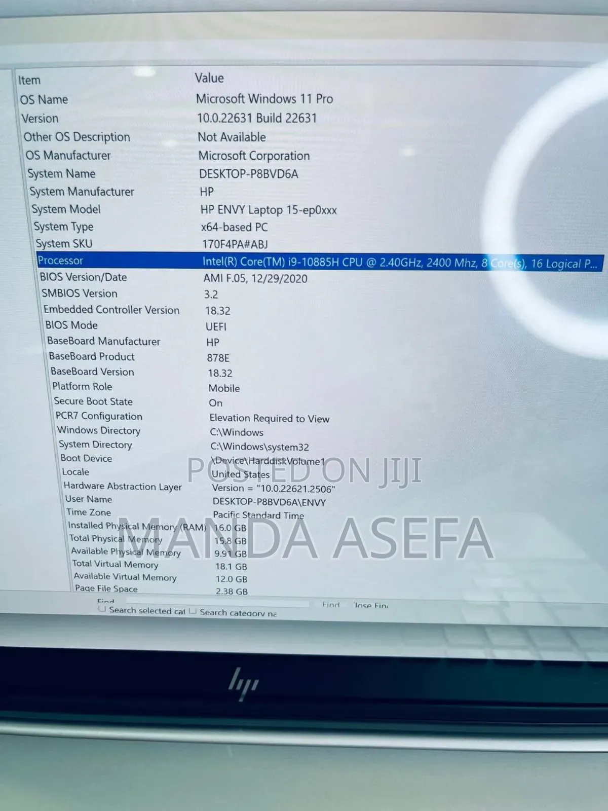 New Laptop HP Envy 15 16GB Intel Core I9 SSD 1T