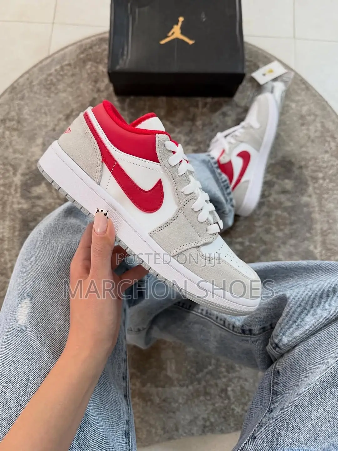 Nike Air Jordan 1 Low Se “Light Smoke Grey/Red” (Women)