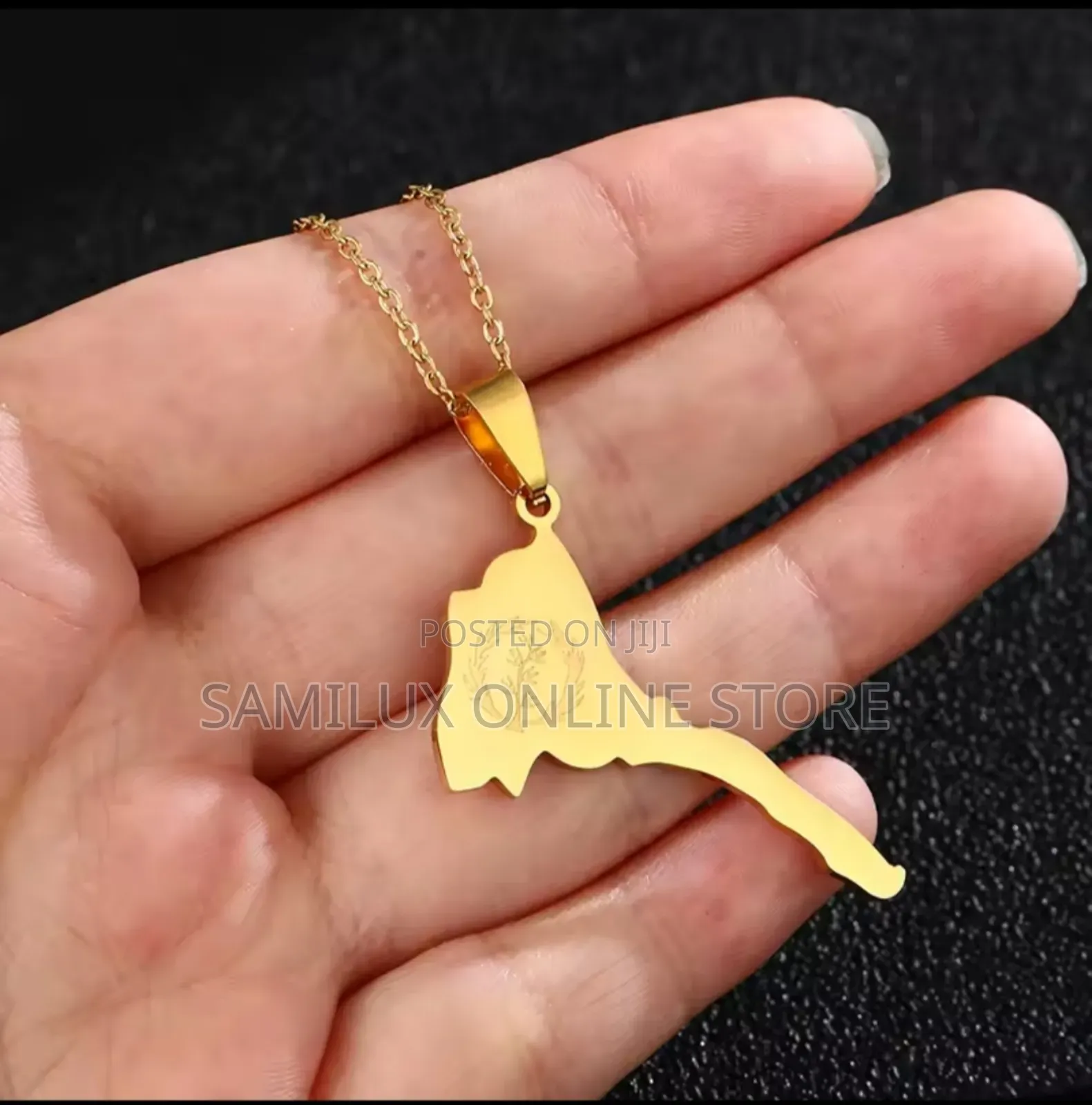 Eritrea Map Flag Pendant Necklace