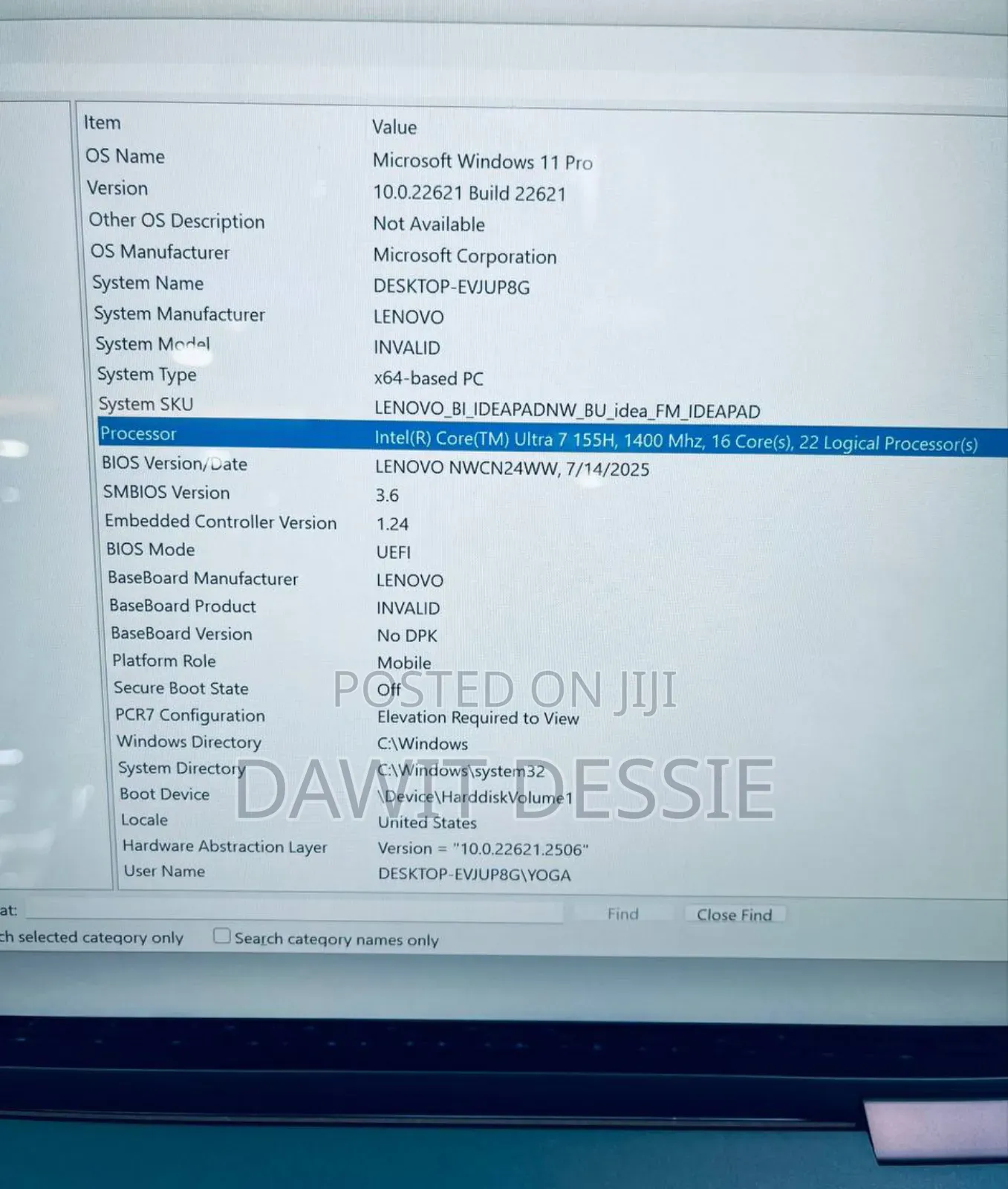 New Laptop Lenovo 16GB Intel Core Ultra 7 SSD 512GB