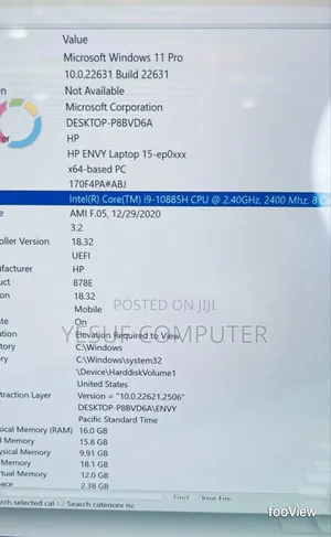 New Laptop HP Envy X360 16GB Intel Core i9 SSD 1T