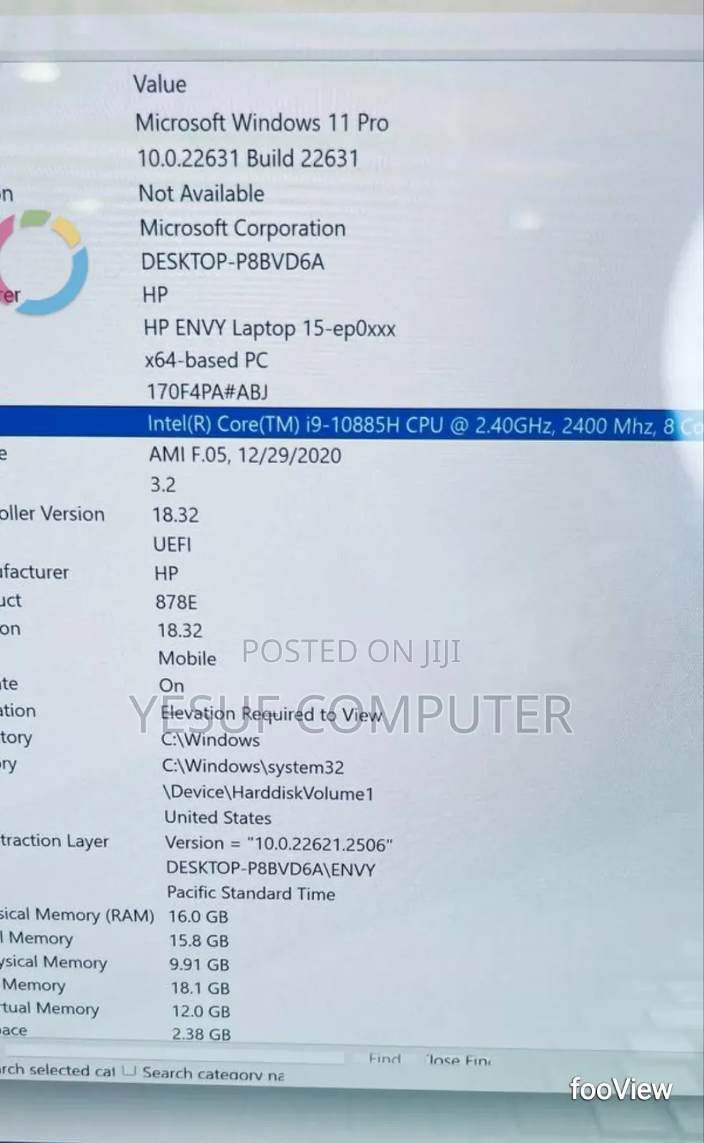 New Laptop HP Envy X360 16GB Intel Core i9 SSD 1T