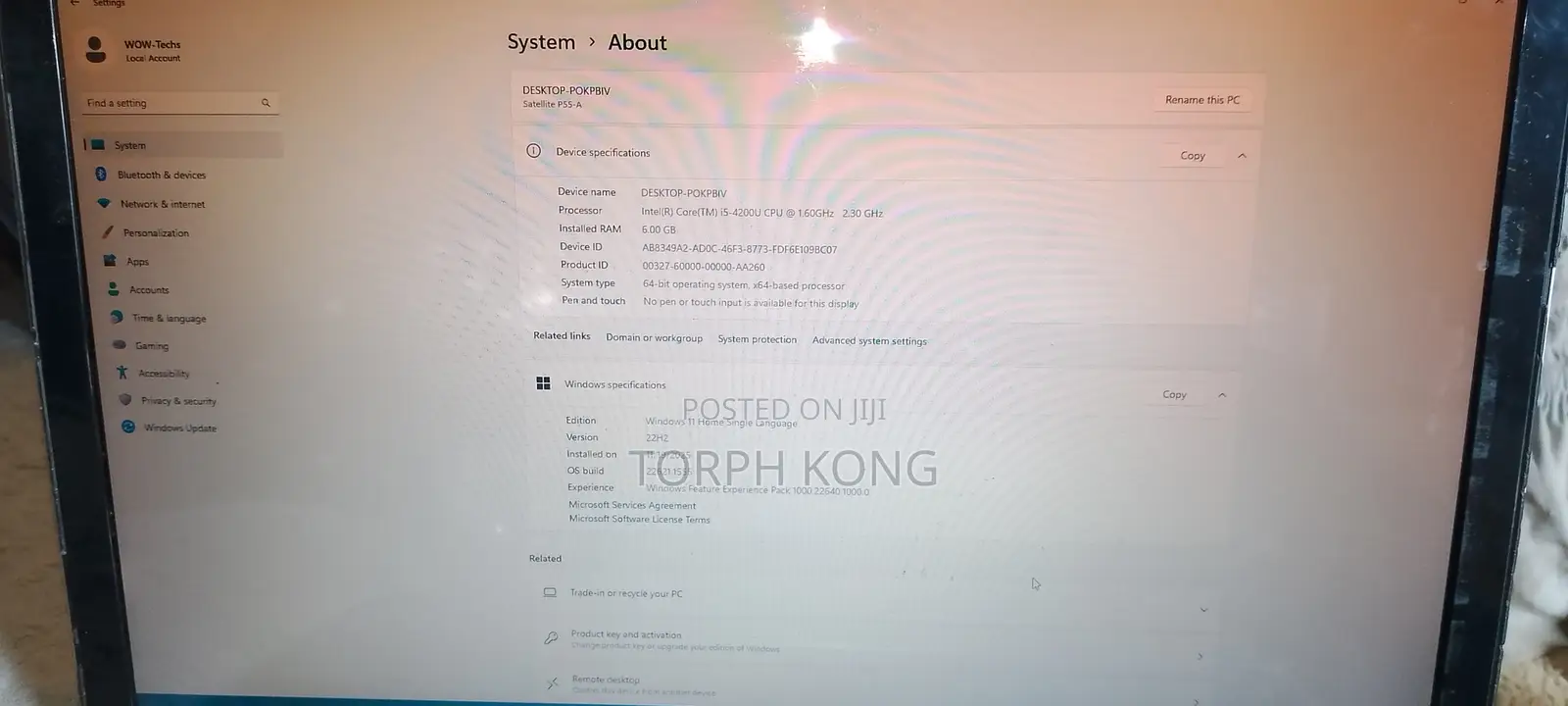 Laptop Toshiba Satellite P500 8GB Intel Core I5 HDD 750GB