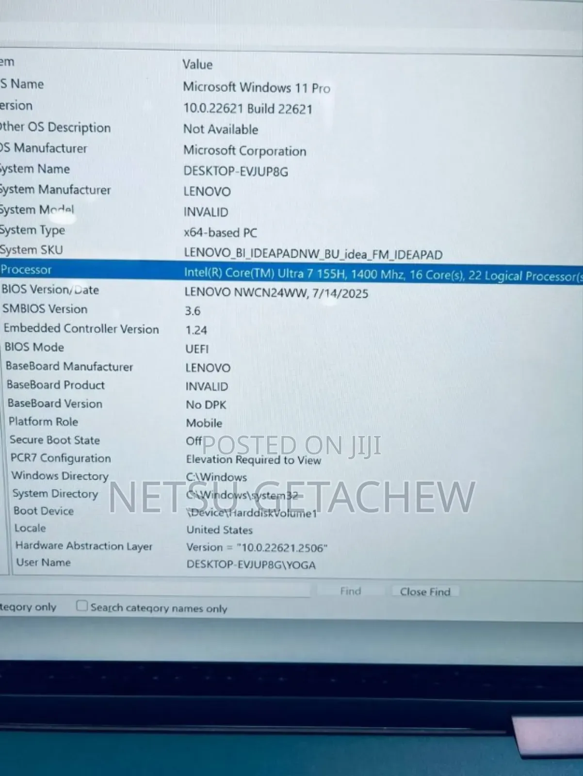 New Laptop Lenovo Yoga 7i 16GB Intel Core Ultra 7 SSD 512GB