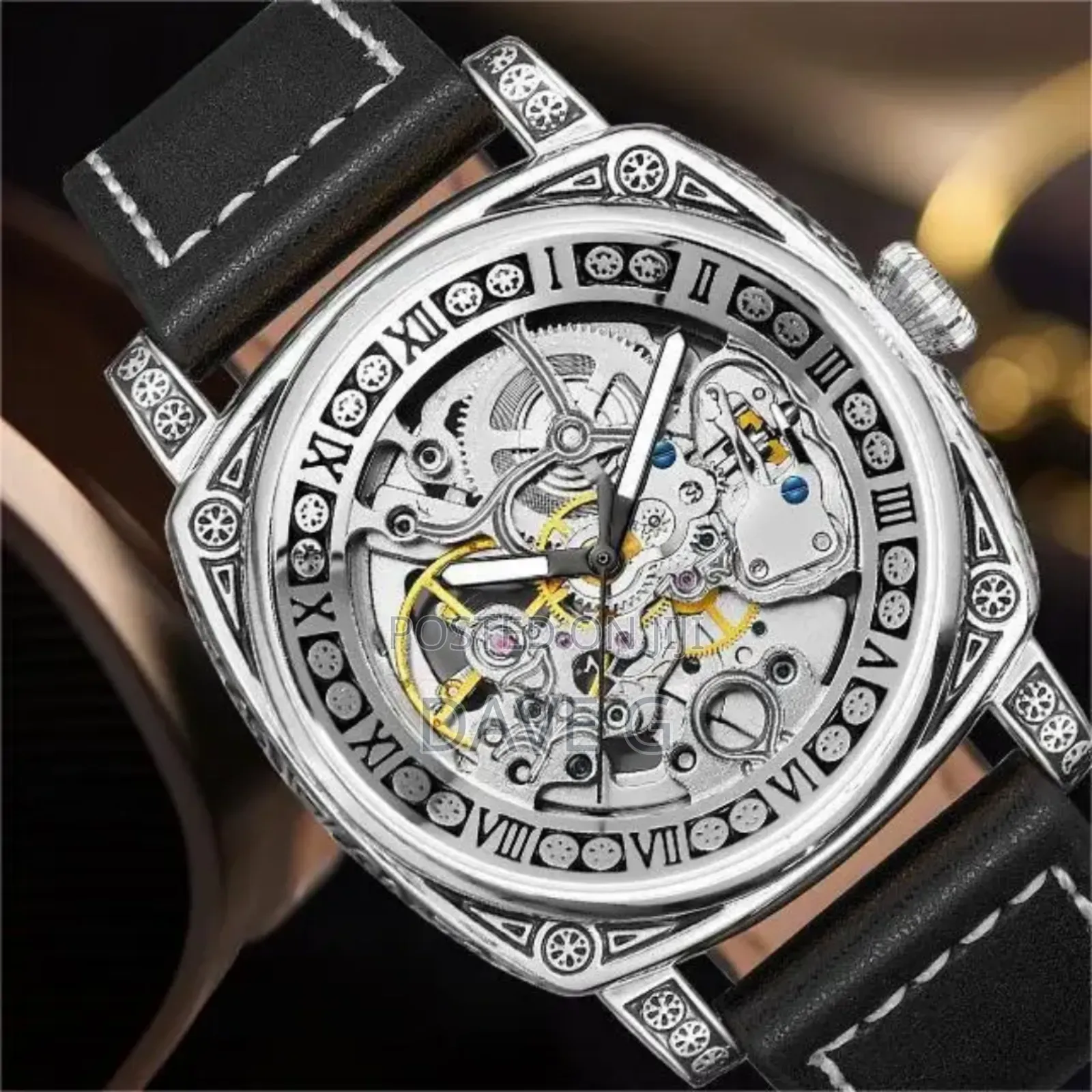 Luxury Men's Watch, Retro Carved ,Waterproof Hollow Men's Mechanical