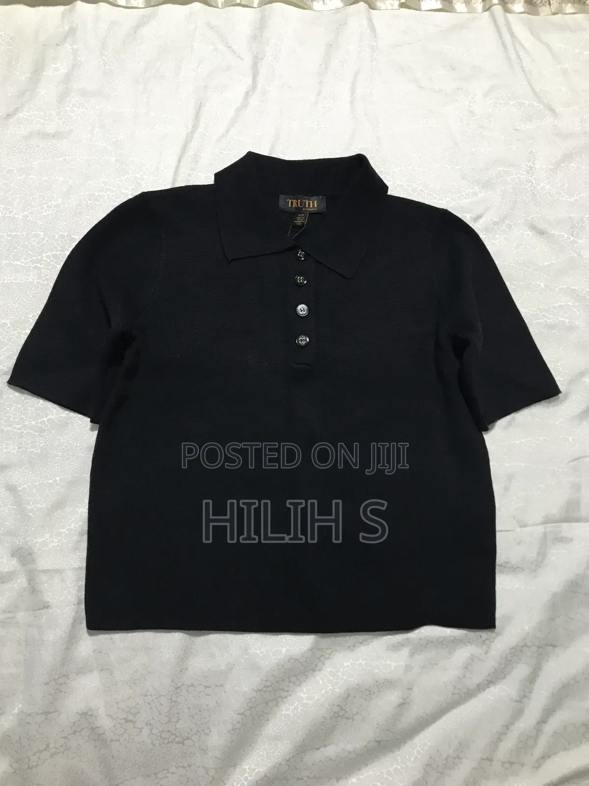 Black Women's Short Sleeve Sweater