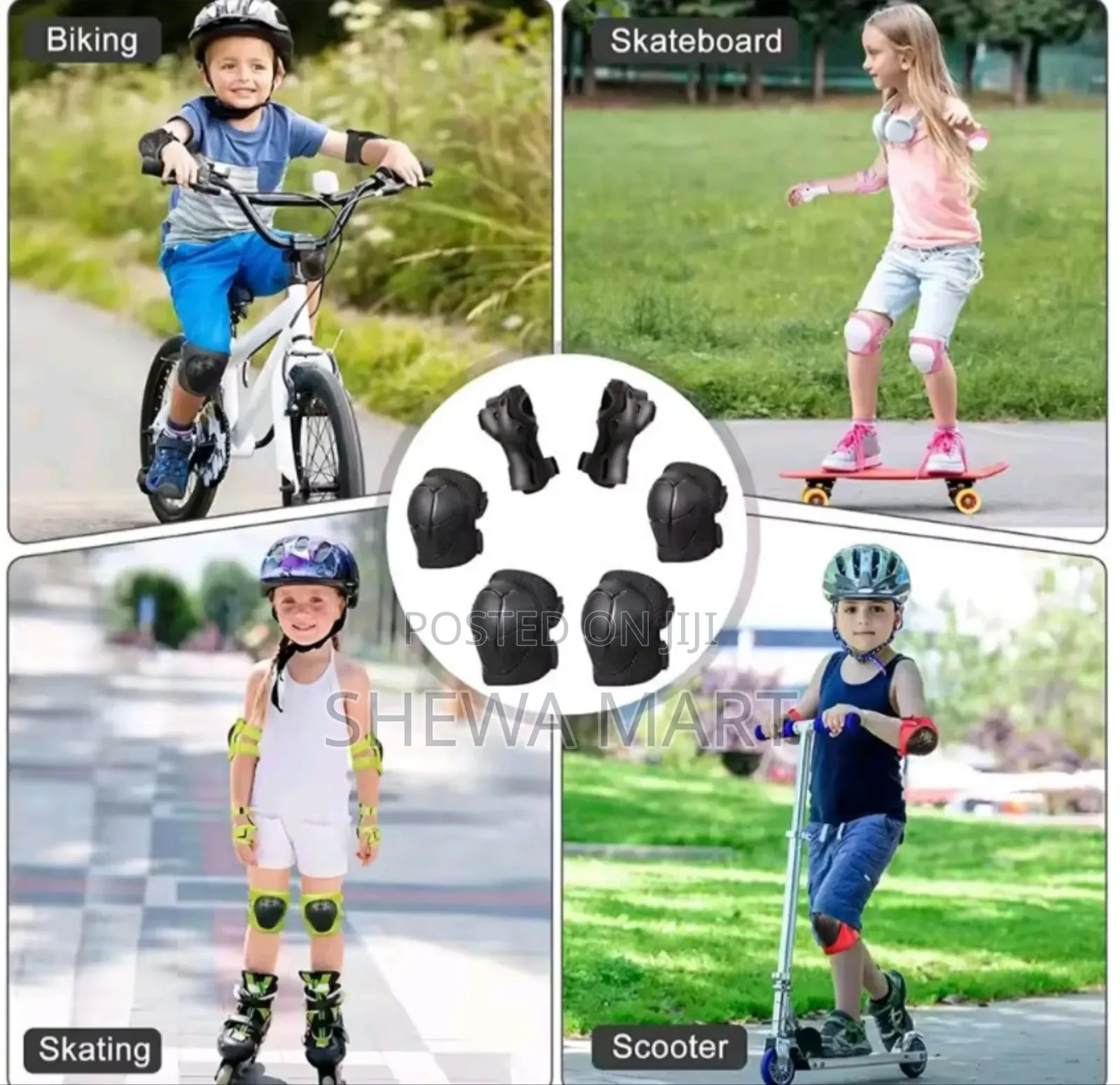 Youth Protective Gear Set, Knee Pads and Elbow Pads Wrist Guard Protec