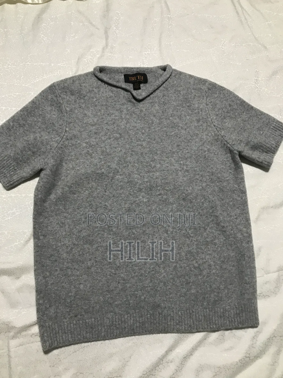 Gray Short Sleeve Cardigan Women's