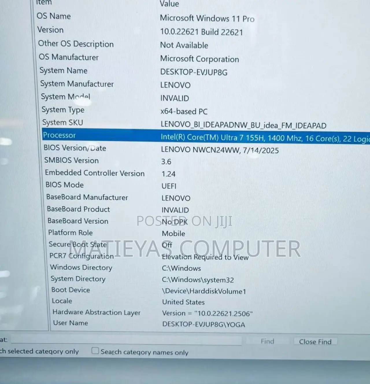 New Laptop Lenovo 16GB Intel Core Ultra 7 SSD 512GB
