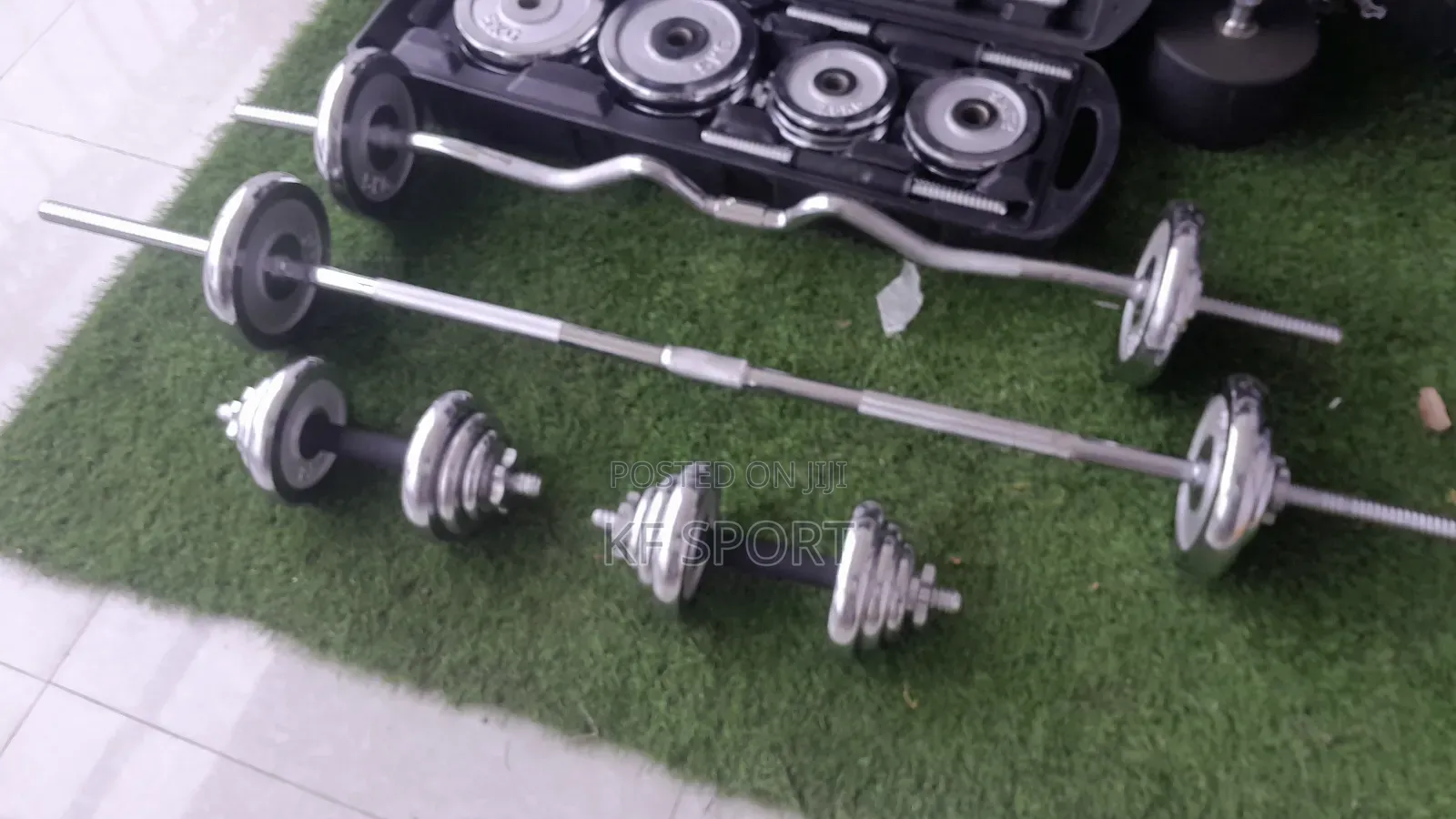 Adjustable Chrome Dumbbell Barbell Set