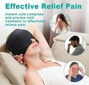 Photo - Migraine Relief Cap, Soothing Headache Hat Ice Pack Mask, Face Cold Co