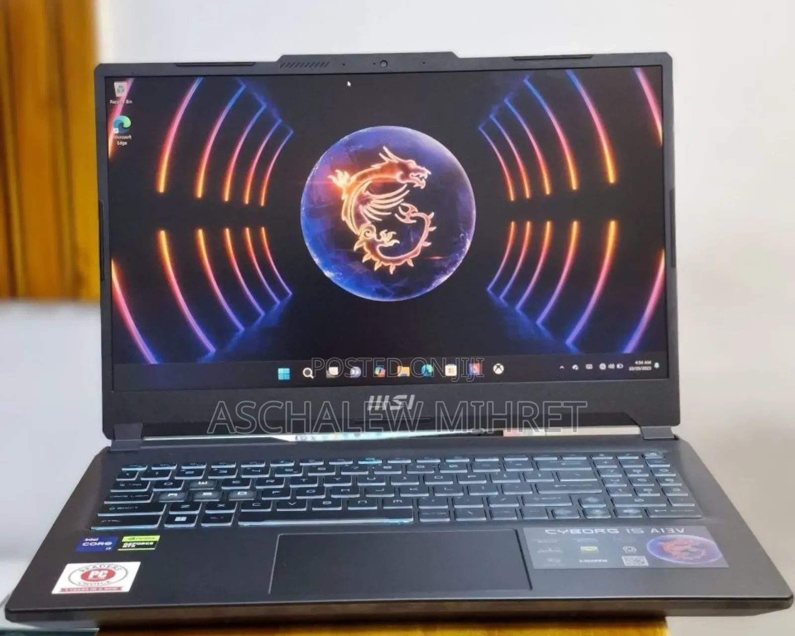 New Laptop MSI Cyborg 15 16GB Intel Core I7 SSD 512GB