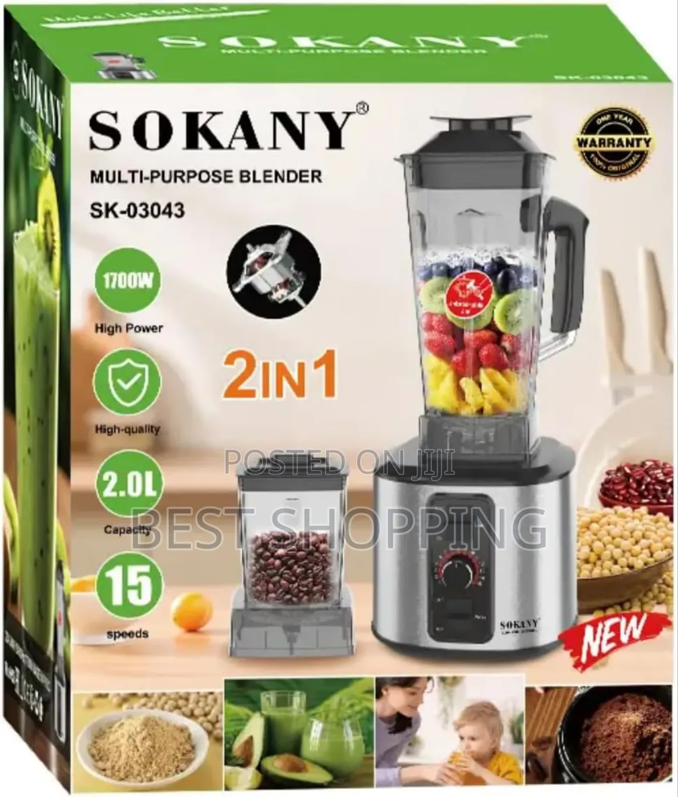 Sokany Heavy Blender Commercial Juicer 2 Liter