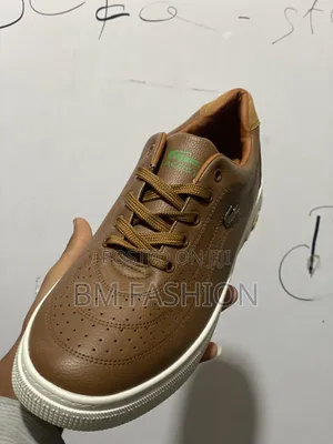 Lacoste Master Quality Brown Leather-Look Sneakers