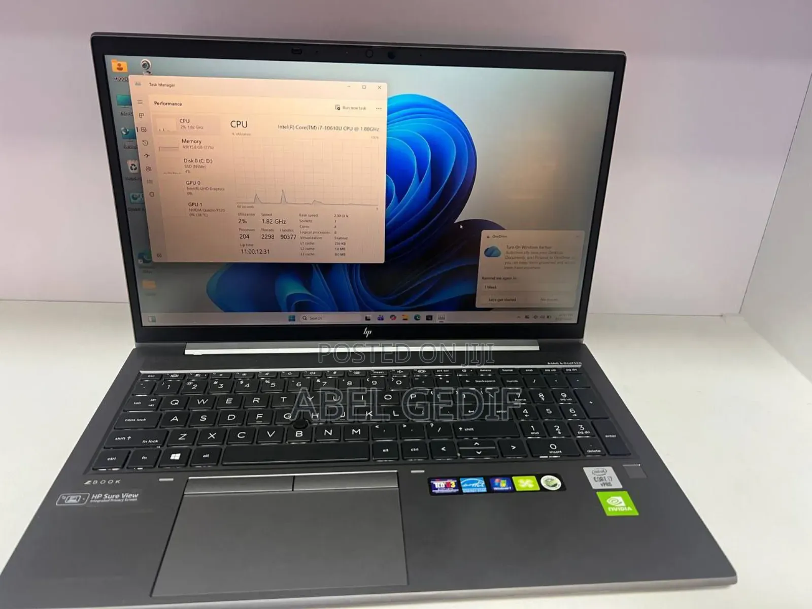 New Laptop HP ZBook 15 16GB Intel Core I7 SSD 512GB