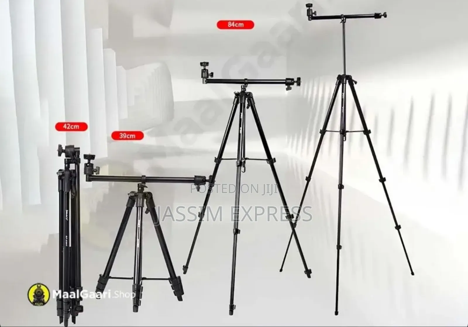 ለስልክም ለካሜራም የሚሆን Aluminum Extendable Tripod With Mobile Holder