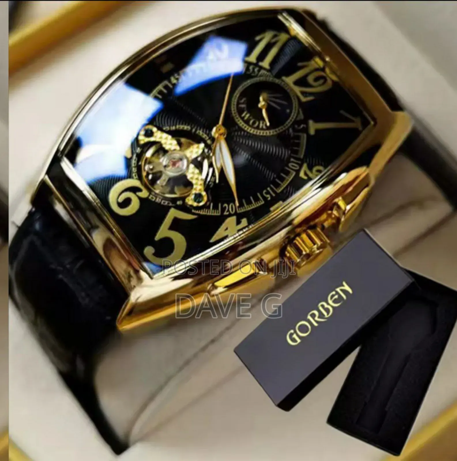 Sewor Leather Strap Automatic Men's Watch Elegant Sophisticated