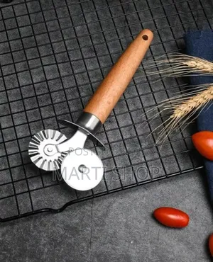 Photo - Pizza and Dough Wheel Cutter in Stainless Steel and Wood