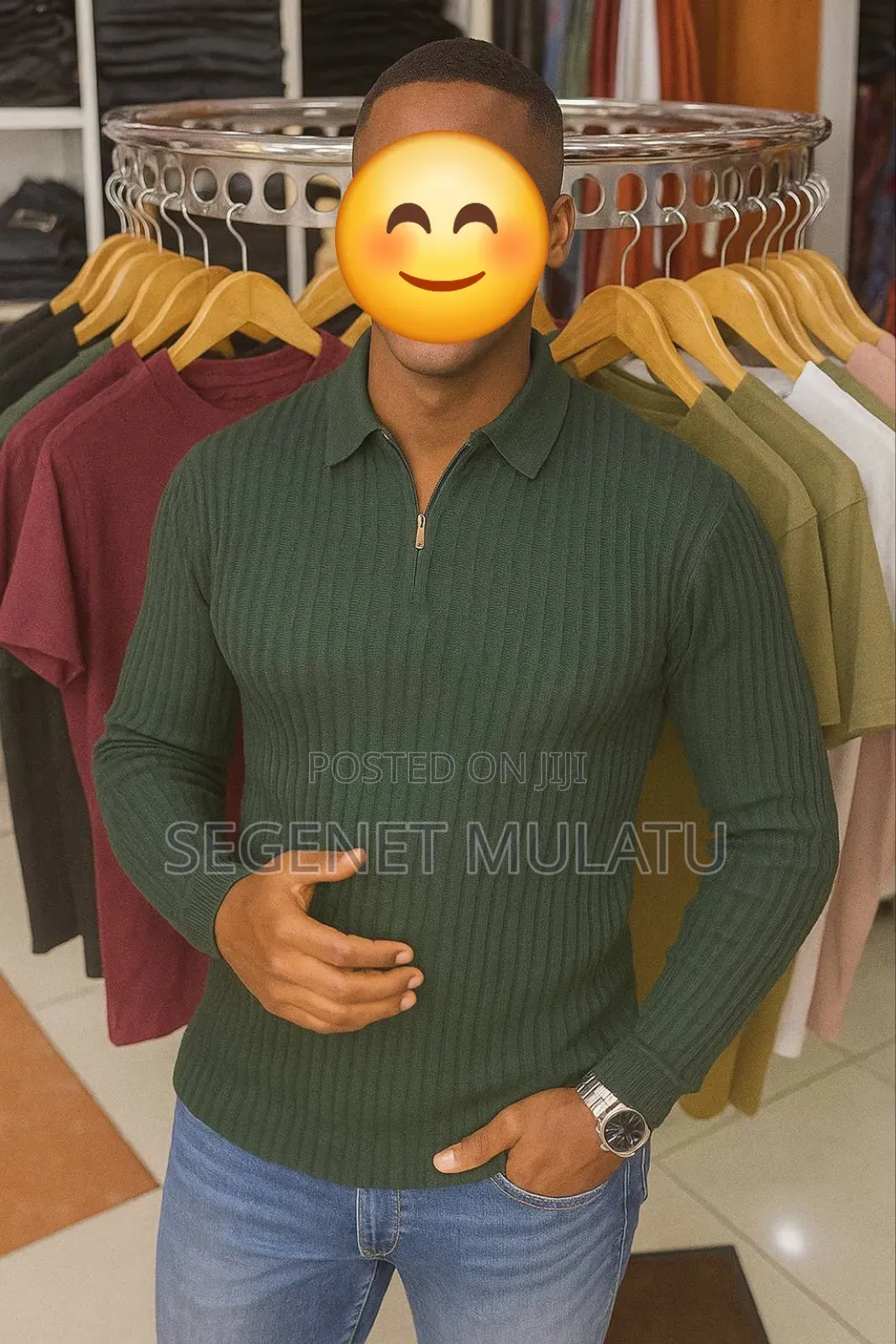 Zipper Polo Shirts for Men