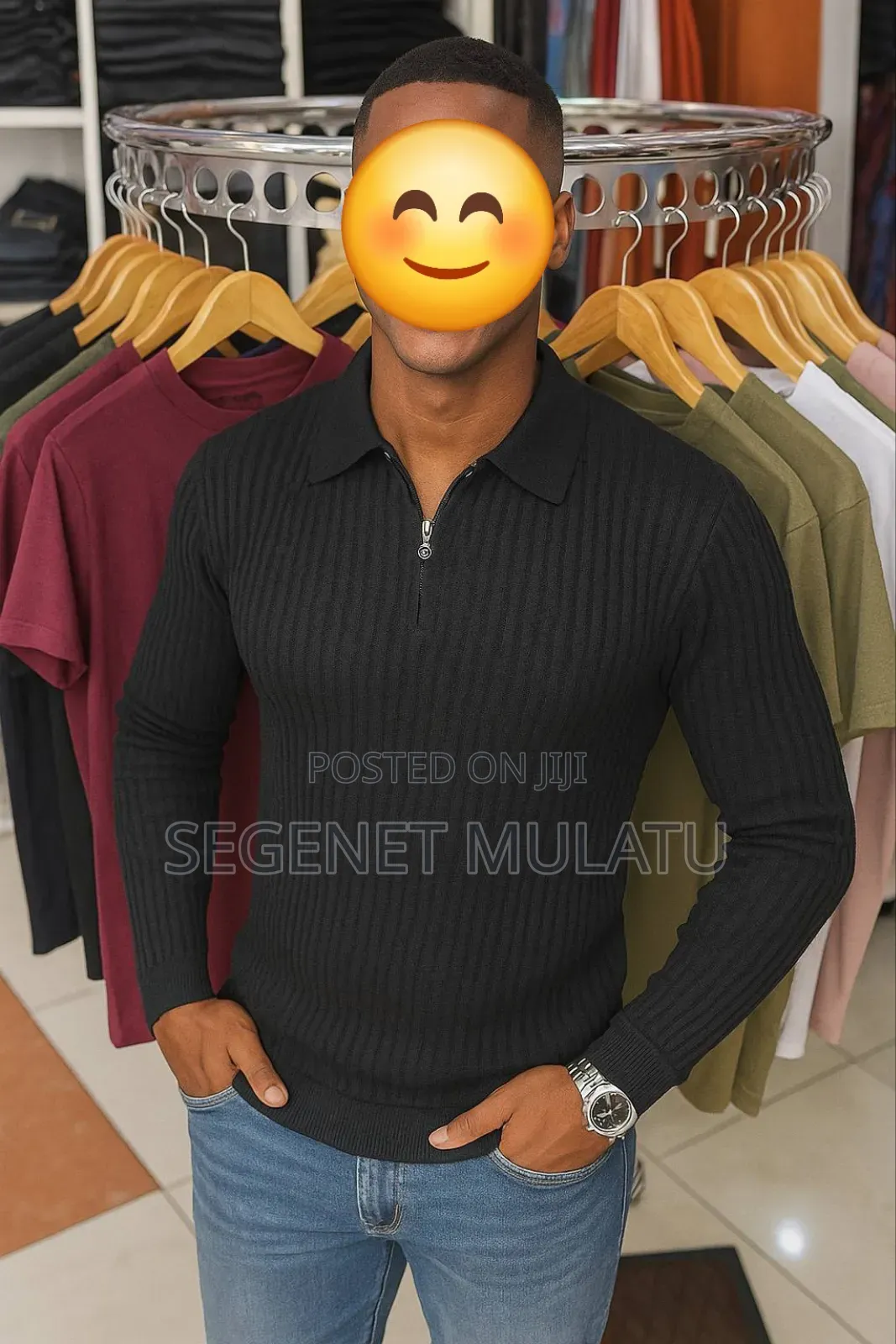 Zipper Polo Shirts for Men