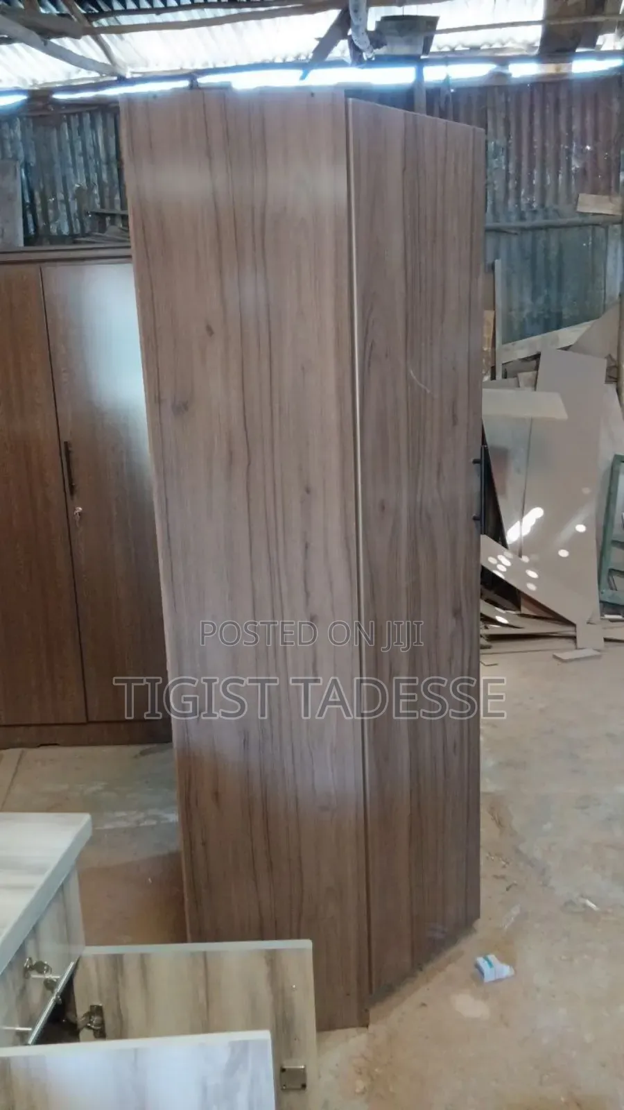 Closet ሙሉ በር 80ሳ.ሜ ቁም ሳጥን በላምኔት የተሠራ