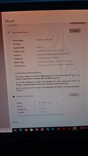 Desktop Computer Dell OptiPlex 3020 4GB HDD 512GB