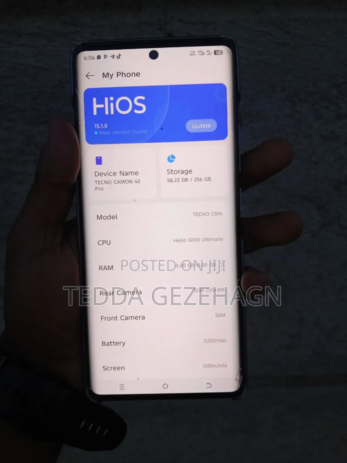 New Tecno Camon 40 Pro 256 GB Gray