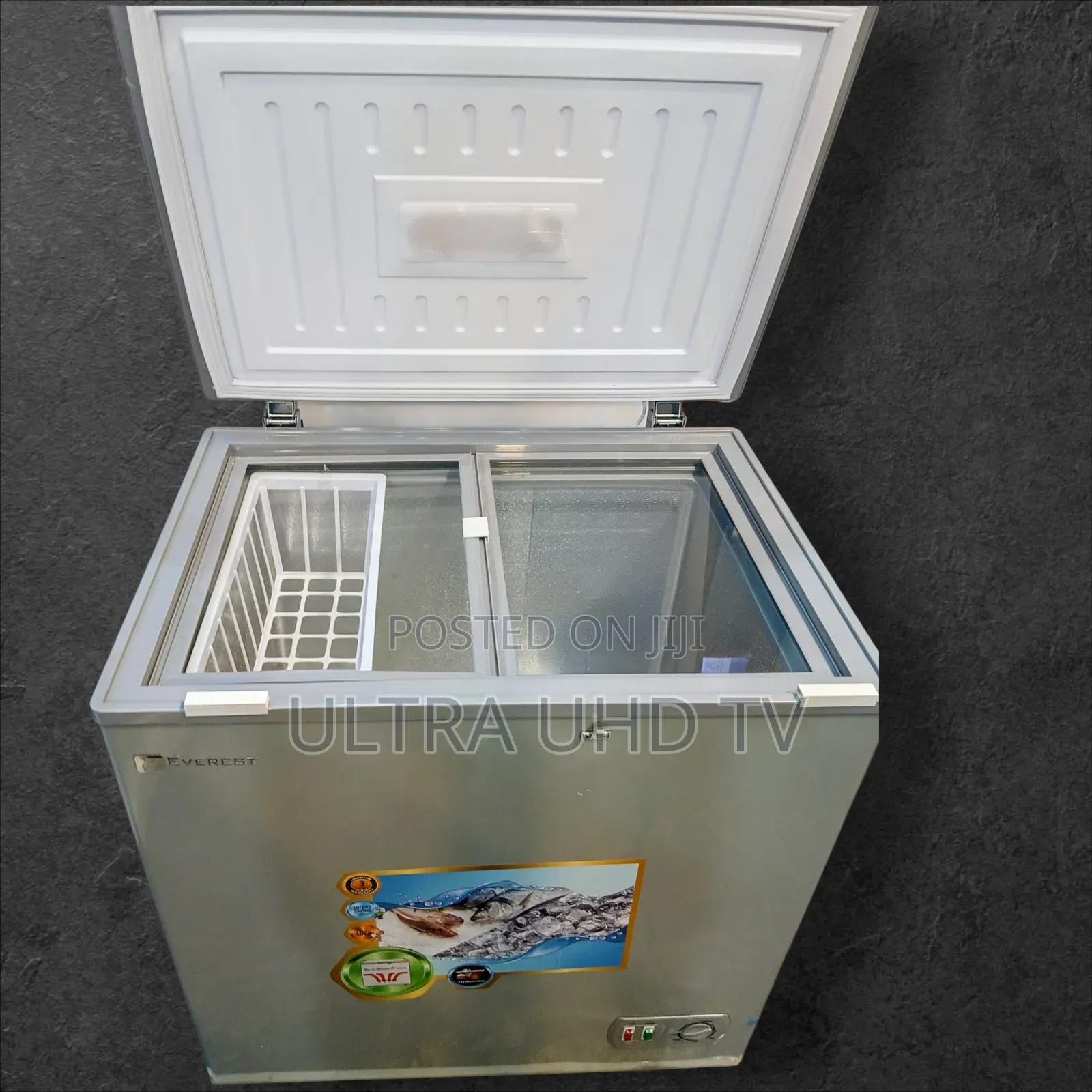 Everest Deep Chest Freezer Wide Voltage R Powerful Comprosser