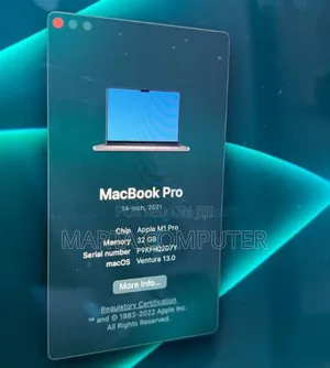 New Laptop Apple MacBook Pro M1 32GB Apple M1 SSD 1T