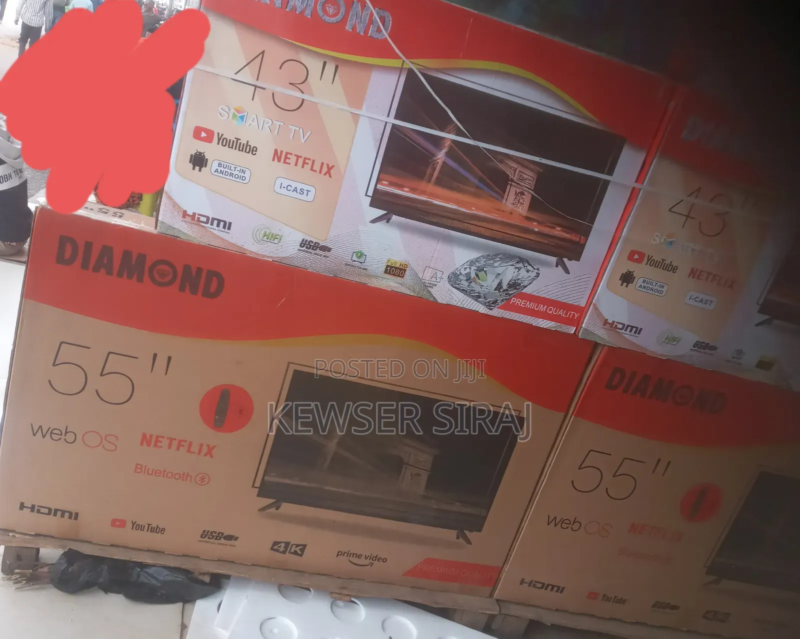 Diamond Tv 55inch We Bos Smart Video Uhd 10,Years Warranty