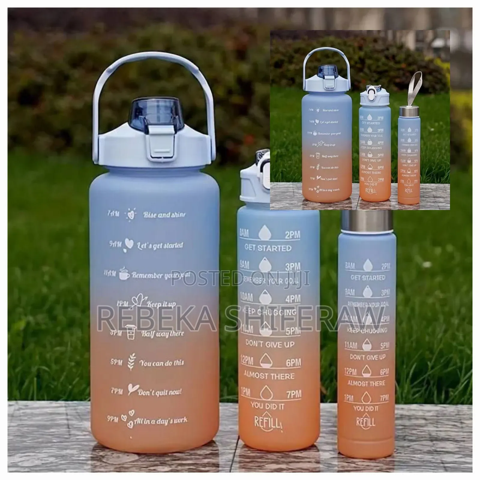 3 Set Sport Motivational Water Bottle