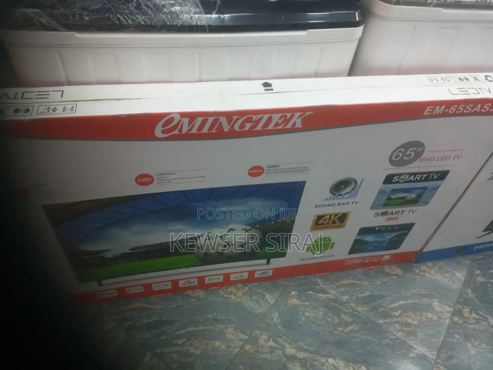 Emingtek Tv 65inch Smart Video 4,Years Warranty Free Delivery