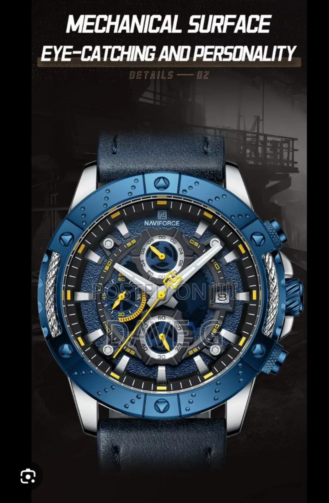 Naviforce Men Watch Luxury Brand Quartz Genuine Leather Wristwatch