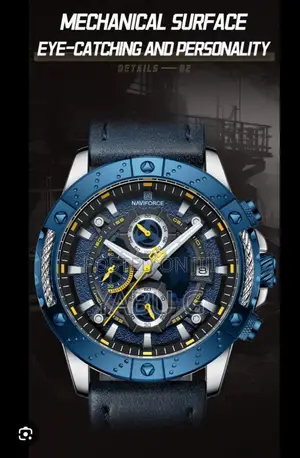 Naviforce Men Watch Luxury Brand Quartz Genuine Leather Wristwatch